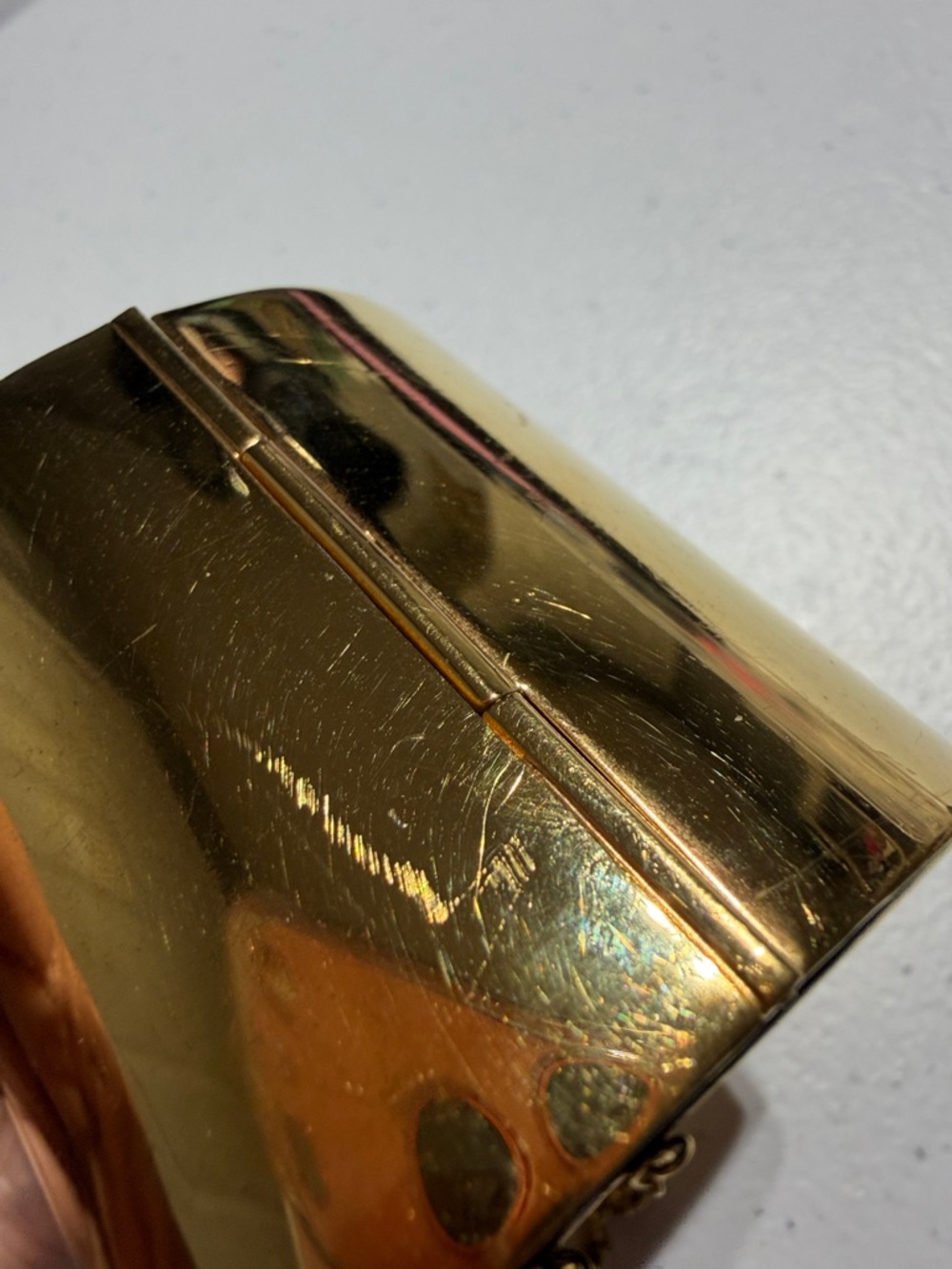 Celine Flawed Beauty Goldtone Clamper Cuff  (4) - Picture 9 of 11